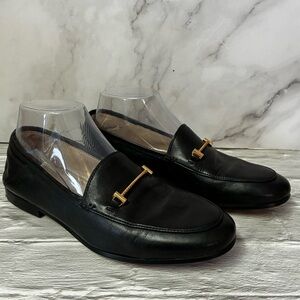 Sam Edelman Lior Classic Black Leather Gold Horse Bit Slip On Shoes Flats